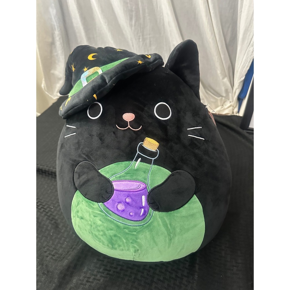 Squishmallows Cleo Black Cat Witch Hat 18" XL  Halloween Retired Plush NWT Kitty